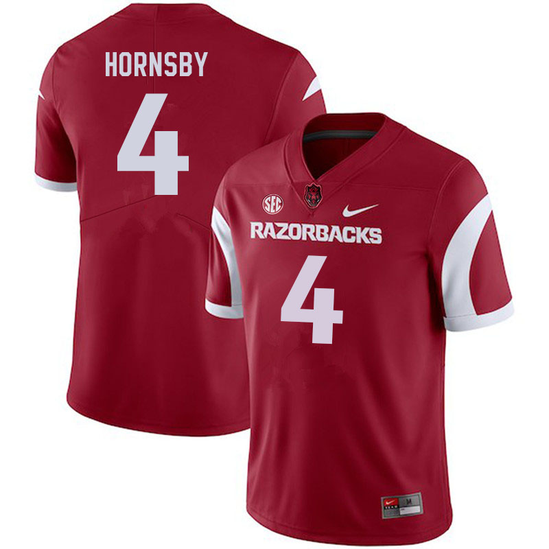 Men #4 Malik Hornsby Arkansas Razorbacks College Football Jerseys Sale-Cardinal